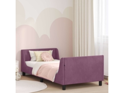 Vidaxl Estrutura De Cama Infantil Com Cabeceira Roxo 90 X 200 Cm