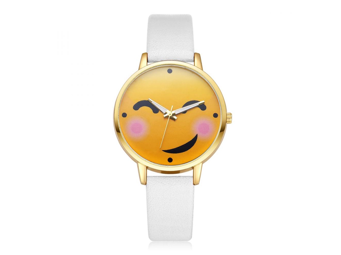 Relógio de pulso analógico com pulseira de corda, movimento de quartzo, mostrador redondo branco Ivpai