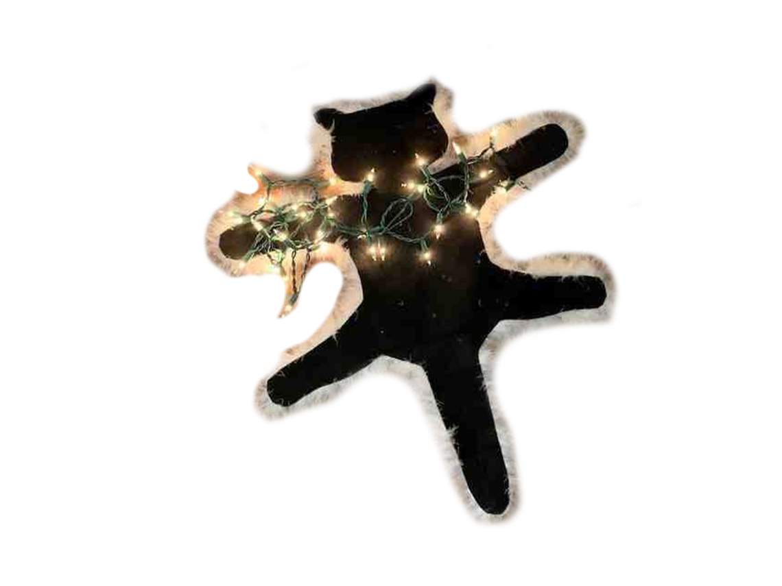 Laxiscreed Tapete Decorativo De Gato Peludo Com Luz Quente Para Natal E Conforto