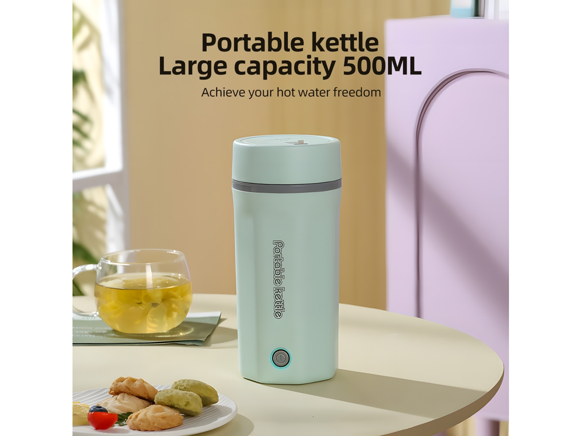 Nova Line chaleira Elétrica Portátil de Viagem 500ml Inox 300w com Função Mantenha Quente Anti vazamento