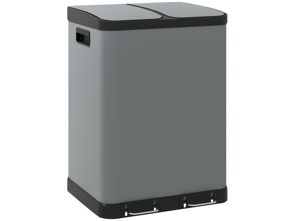 Lixeira dupla S/MARCA, com pedal, 2x30l, cinza