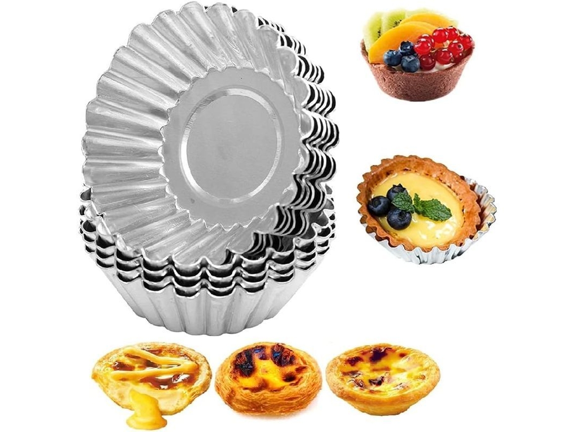 Conjunto De 30 Moldes De Tarta De Alumínio Antiaderente Para Magdalenas, Galletas, Pudim E Pastel
