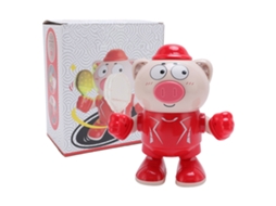 Ats brinquedo Porco Dançarino Musical Bonito para Educação Infantil Andando Cantando Dançando Vermelho
