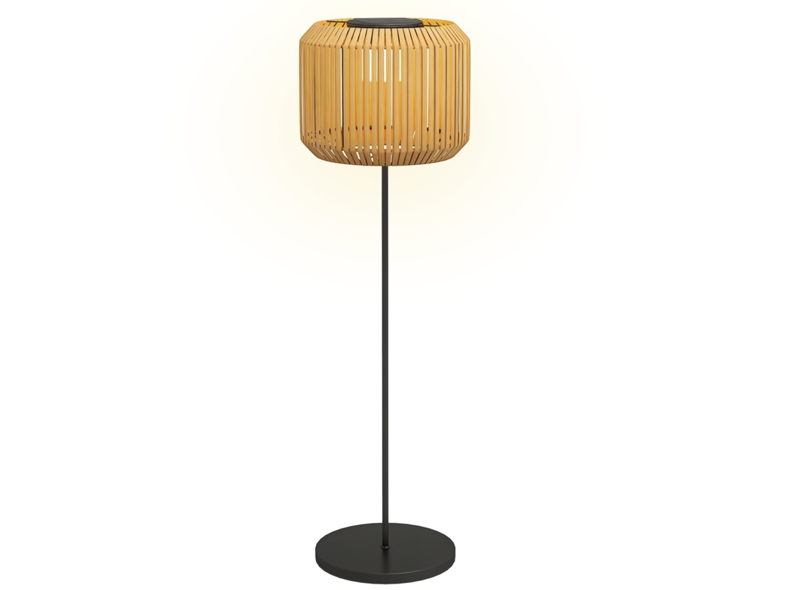Luminária Externa de Vime Solar com Acendimento Automático e Estrutura Metálica MYMHRU (Ø34x130 cm)