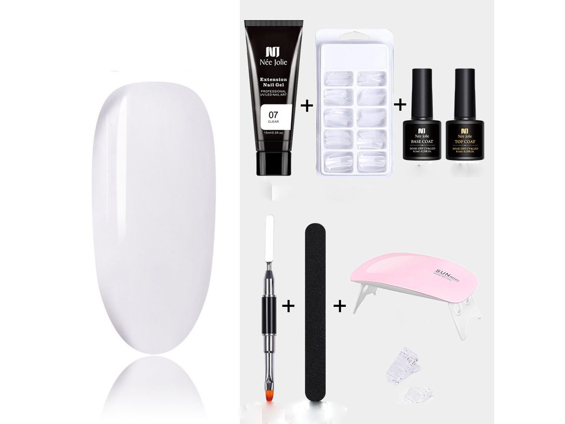 Extending nail polish set, LOVEBABYLY double-ended brush manicure crystal extension gel set