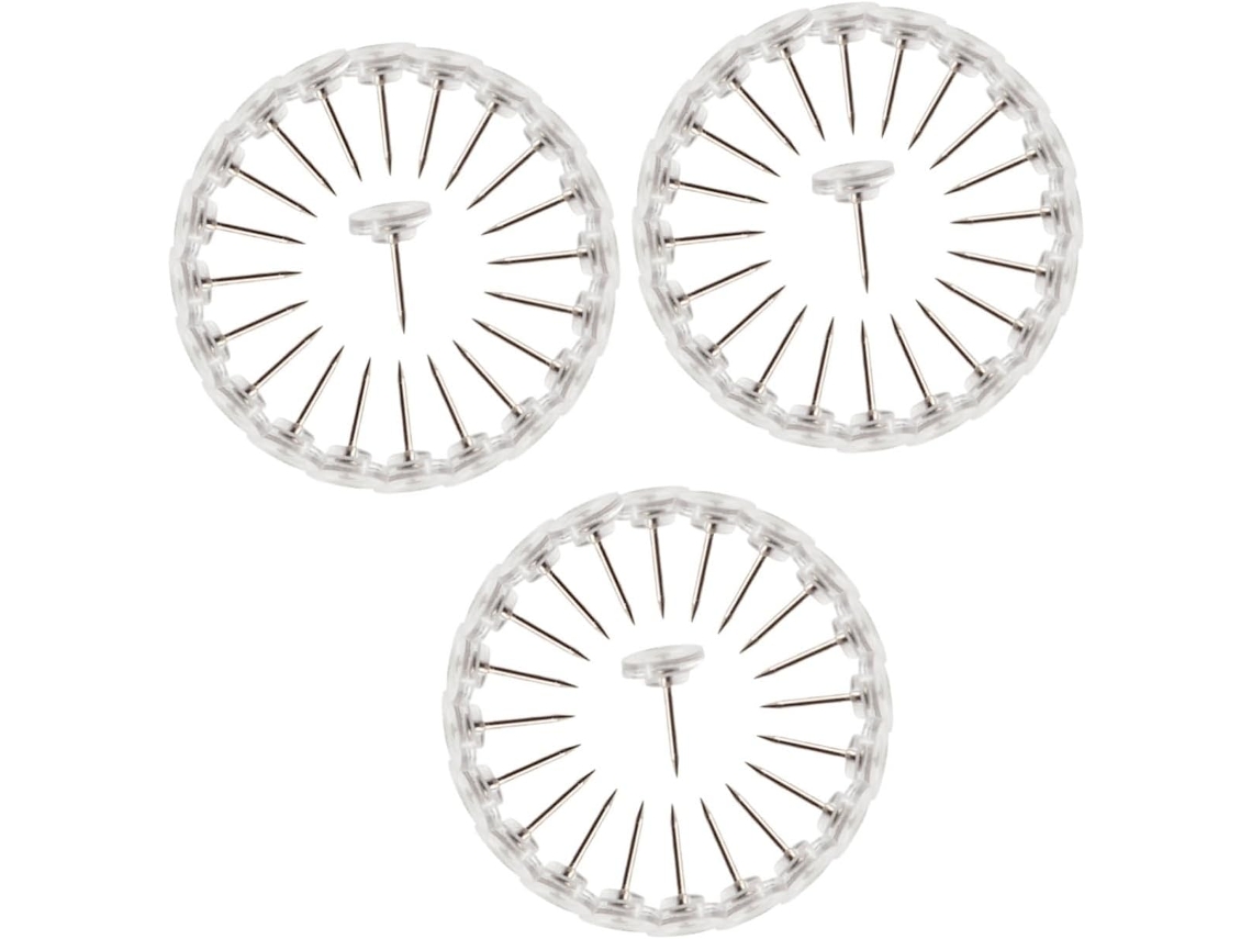 600 Unidades De Tachinhas Transparentes Com Base Cortiça Para Avisos,