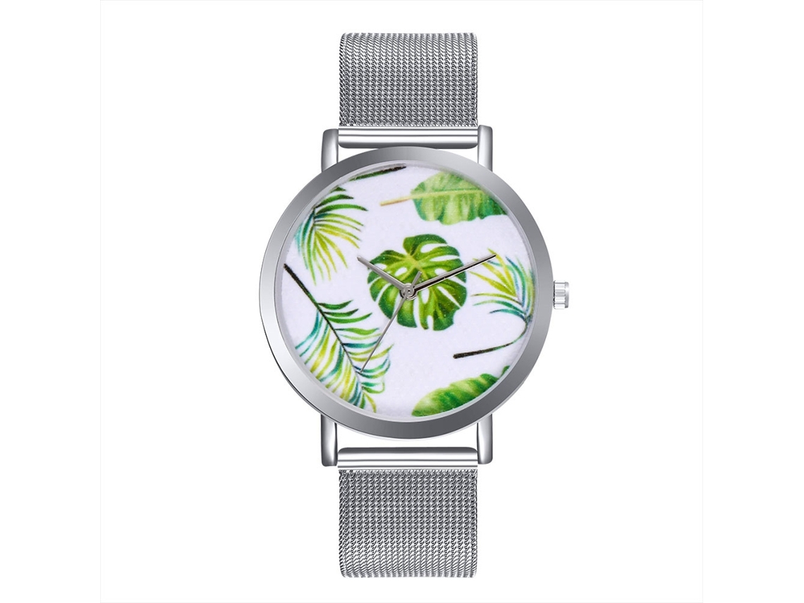 Reloj De Cuarzo Con Correa De Malla De Aleación Sencilla Y Moderna Para Amantes (plata)