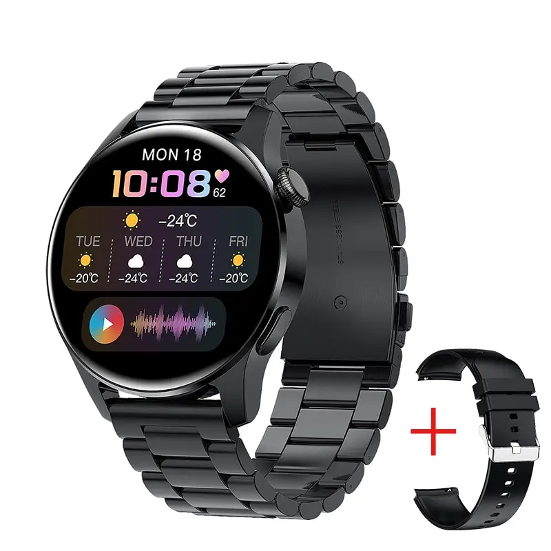 Smartwatch MDUG com tela de 2,01 polegadas, bateria de 370mah, à prova d'água, preto aço