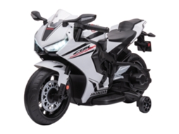 Mota Elétrica Com Licença Honda Para Crianças De 3-5 Anos A Bateria 6v Com Farol Buzina Música 90x44x52cm Branco