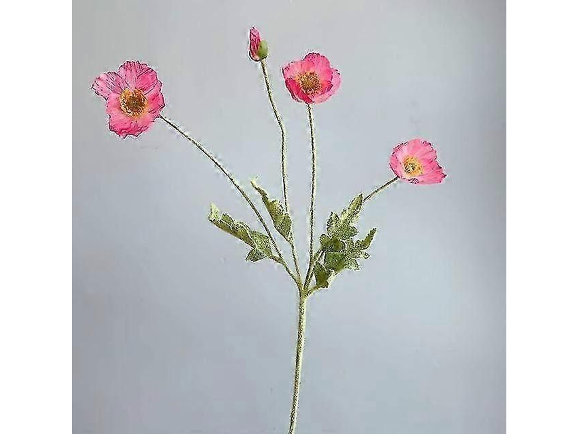 Flores de Papoula GOKOCO em seda com hastes longas para decoração