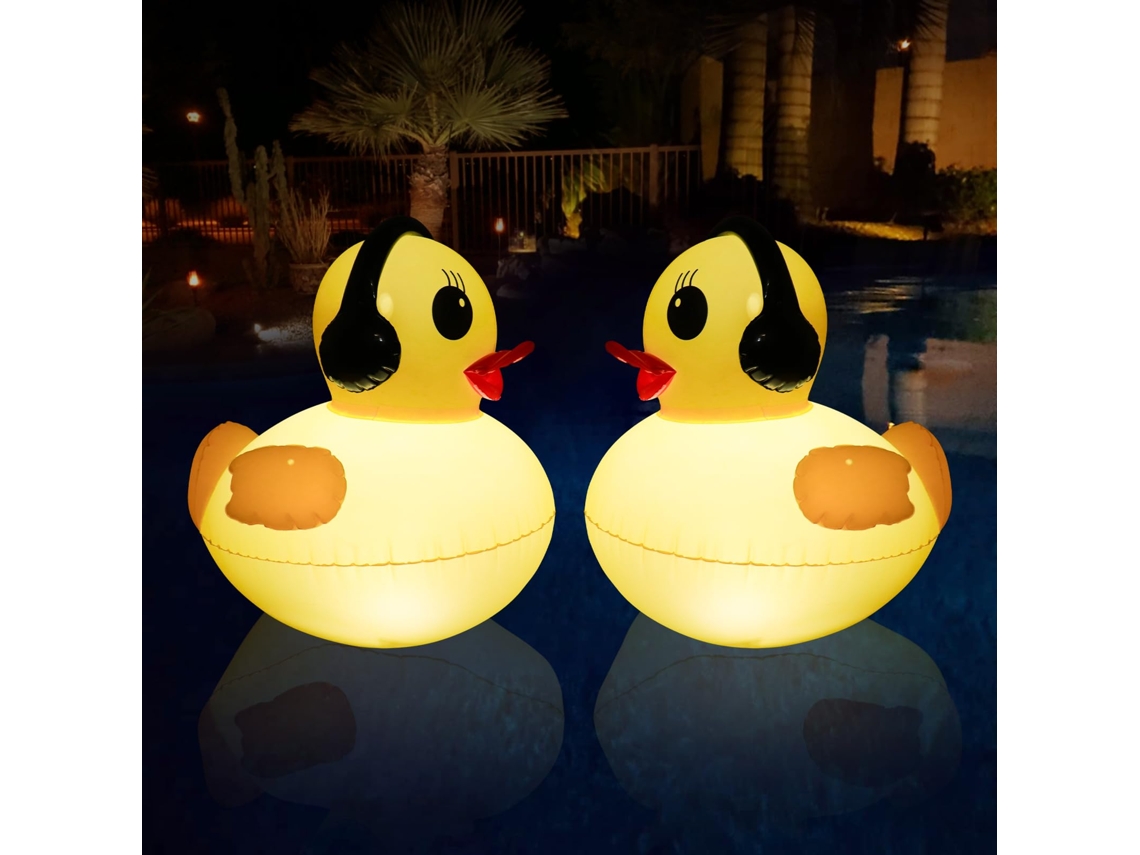 Luz Luminosa Para Piscina De Patopacote Com 2 Luzes Decorativas Infláveis Solares Flutuantes De 42 Cm Zeuxo