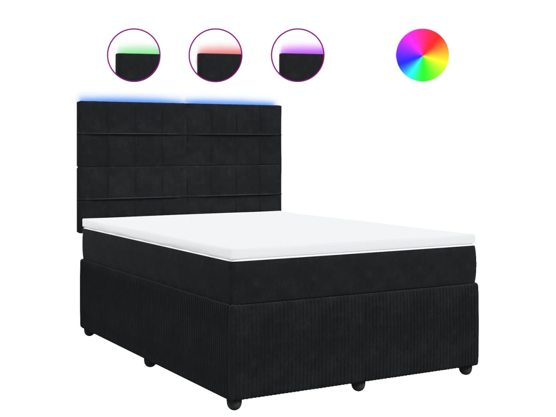 Box Spring Bed, Box Spring Beds Vidaxl Preto Veludo (160 X 200 Cm)