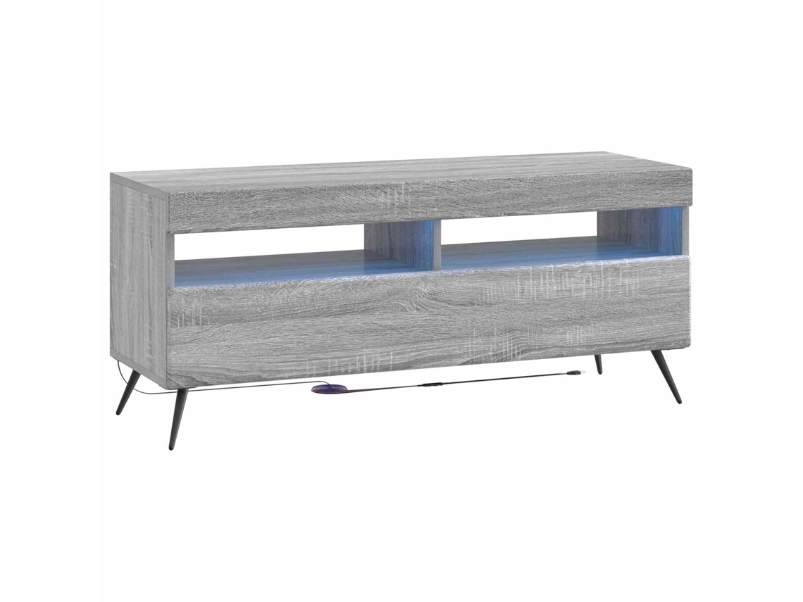 Vidaxl Gabinete De Tv Led Sonoma Cinzento Derivados De Madeira