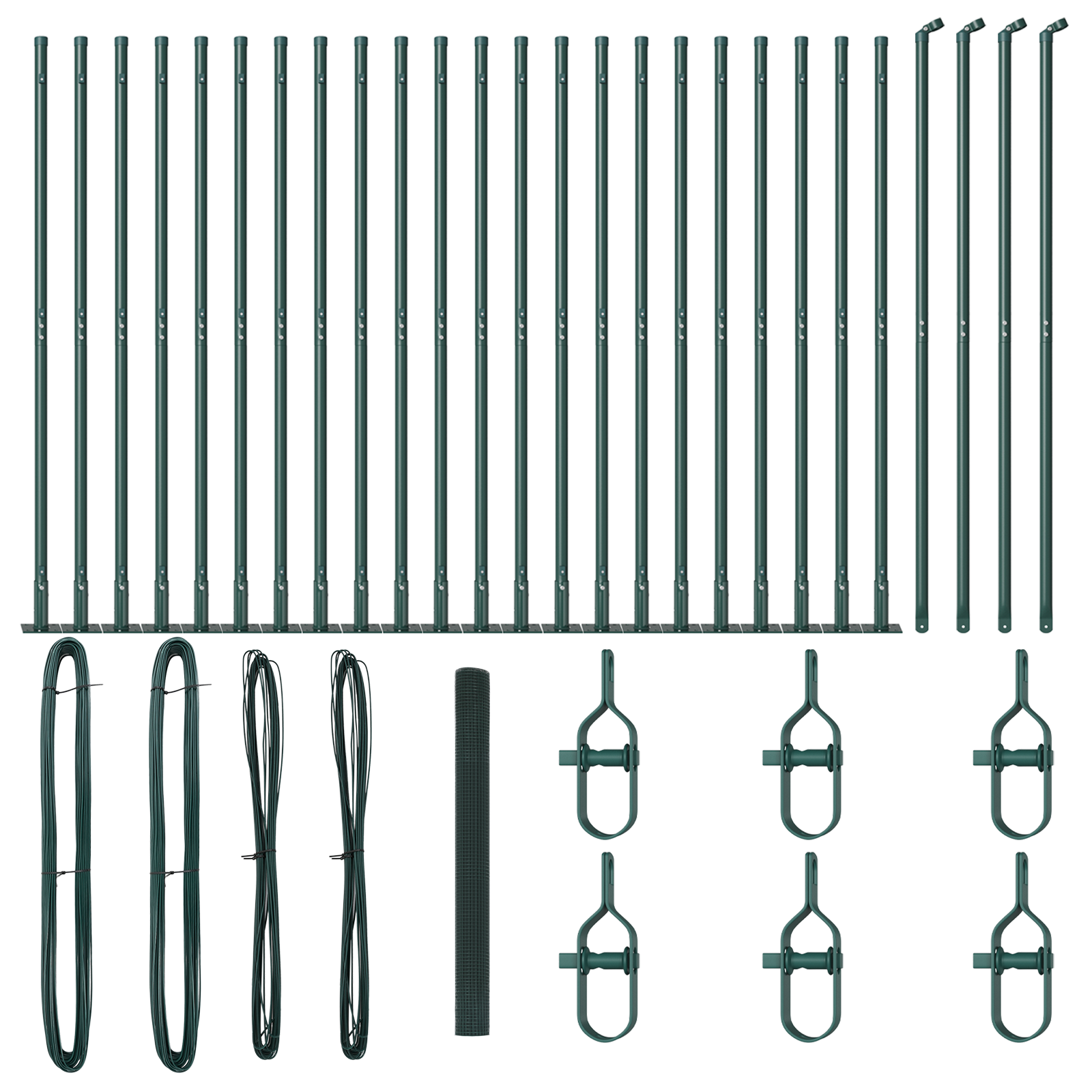 Conjunto 1 Poste De Cerca Vidaxl Verde Aço (50 X 1,4 M)