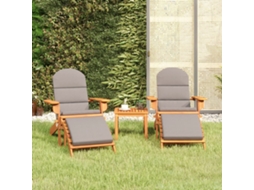 Conjunto Lounge 3 Pcs De Jardim Adirondack Acácia Maciça Dkd Home Decor