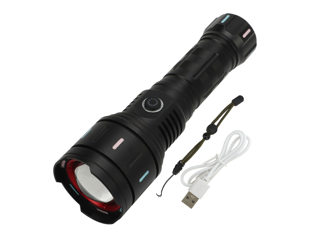 Lanterna Led Super Brilhante De 10000lm À Prova Dágua, Recarregável, Com Zoom, Potente, Portátil, Para Acampamento De Emergência SUNNY SPACES