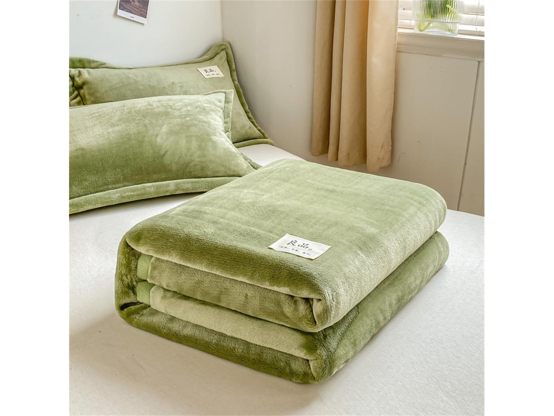 Manta de Flanela Fansu Cor Sólida Quente e Macia em Microfibra Ideal para Cama Sofá Todas as Estações 230x250c