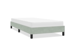 Vidaxl Estrutura De Cama Sem Colchão 80x210 Cm Veludo Cinzento-claro