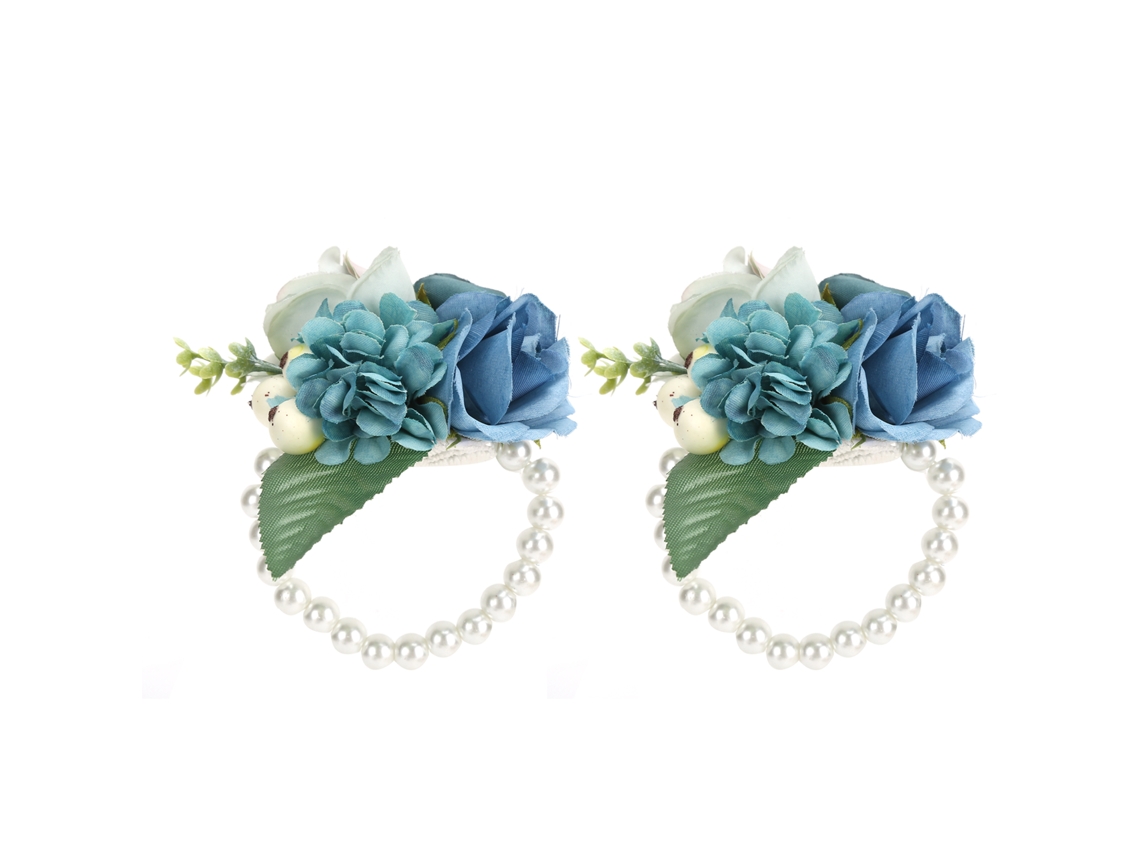 2 Peças/mochila Flor De Boneca Artificial Para Dama De Honra Para Casamento Aniversário Festa De Coquetel Azul Ciano