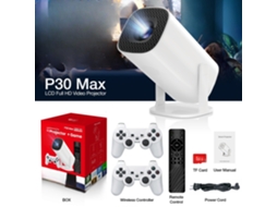 Miniprojetor inteligente, mais de 35.000 jogos retrô, inclui 2 controles sem fio, projetor 2 em 1 para jogos e filmes, 4K Lyx