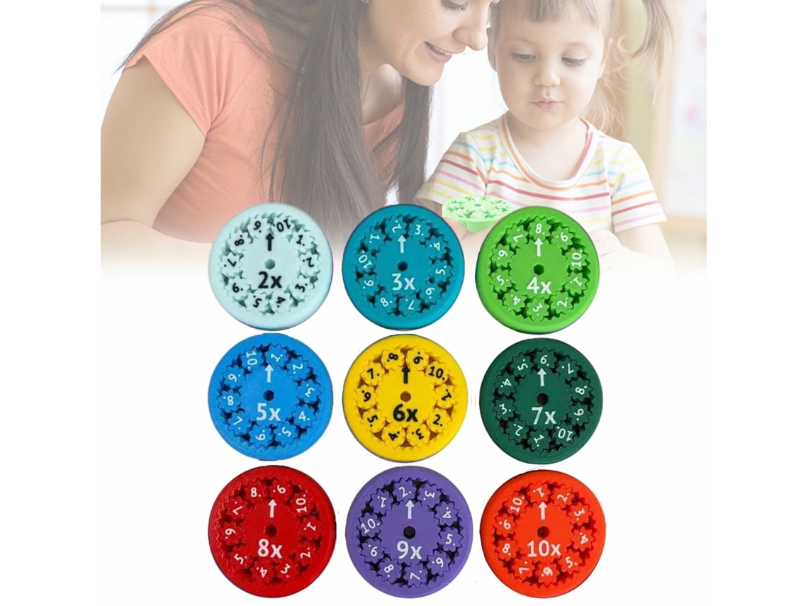 Conjunto de 9 Fidget Spinners Matemáticos Educativos para Aprender Divisão e Multiplicaçãoperfeitos para Quem Gosta de Girar e Mexer em Objetos MDUG
