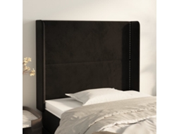 Cabecero con Alas de Terciopelo 93x16x118/128 cm Negro
