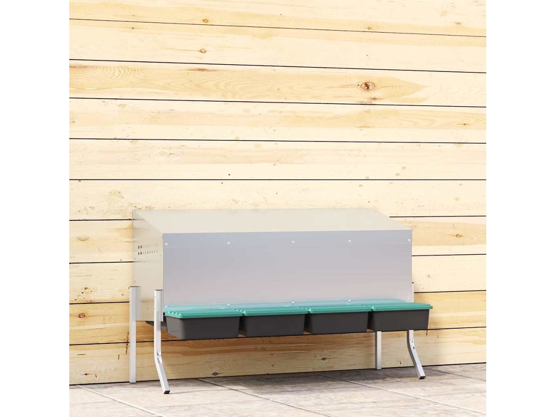 Vidaxl Caixa De Nidificação Para Galinhas Com 3 Compartimentos E Pernas Em Aço Galvanizado