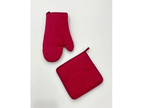 Conjunto De Luva E Pega De Cozinha Ilmh - Bordeaux Liso