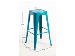 Pack 6 Bancos Torix Altos 76 Cm - Verde-azulado
