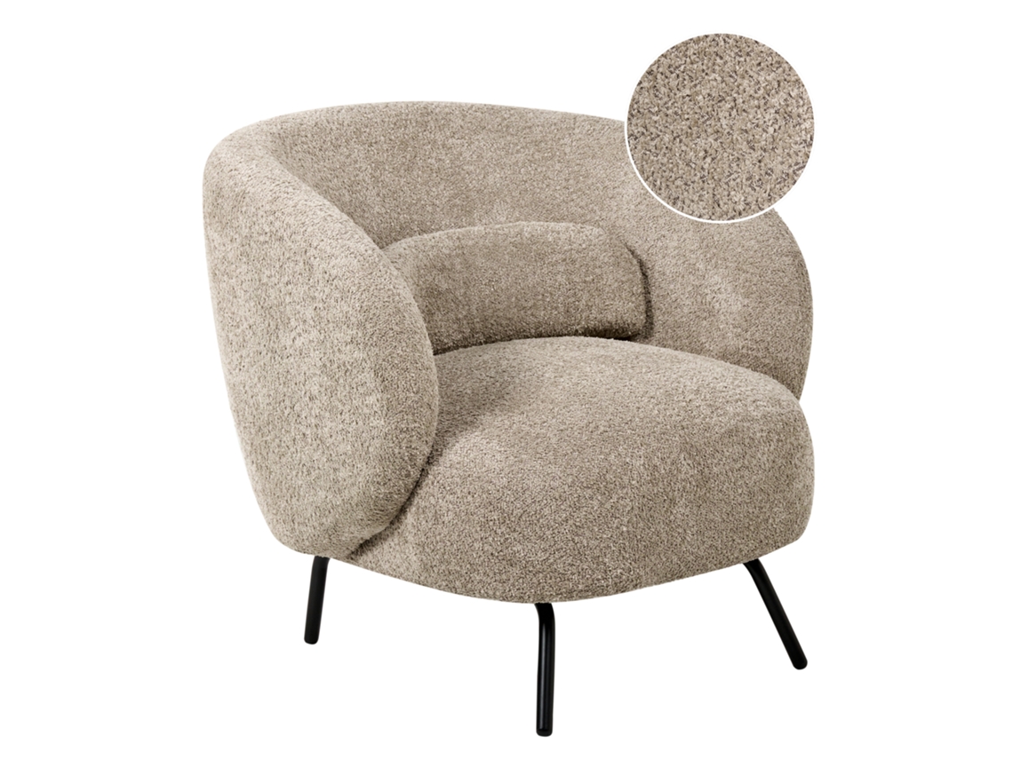 Poltrona BELIANI Makela de Bouclé Taupe 75x74x72
