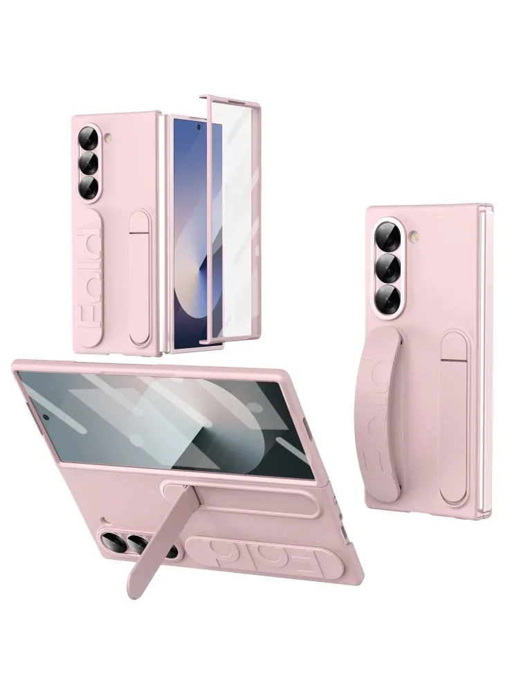 (rosa, Galaxy Z Fold6) Capa De Celular Resistente A Arranhões Com Suporte, Capa Protetora De Silicone Antiderrapante.