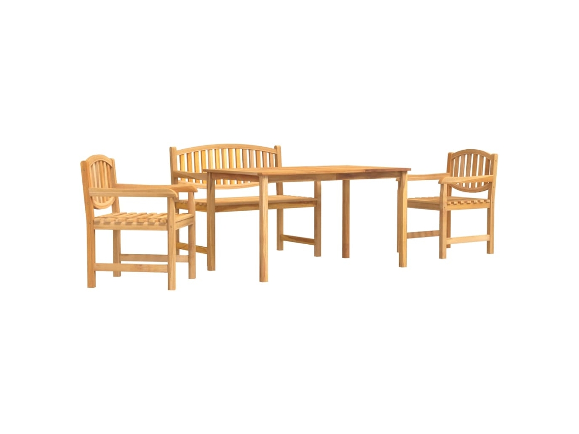 Maison Exclusive - 4 Pcs Conjunto De Jantar P/ Jardim Madeira De Teca Maciça