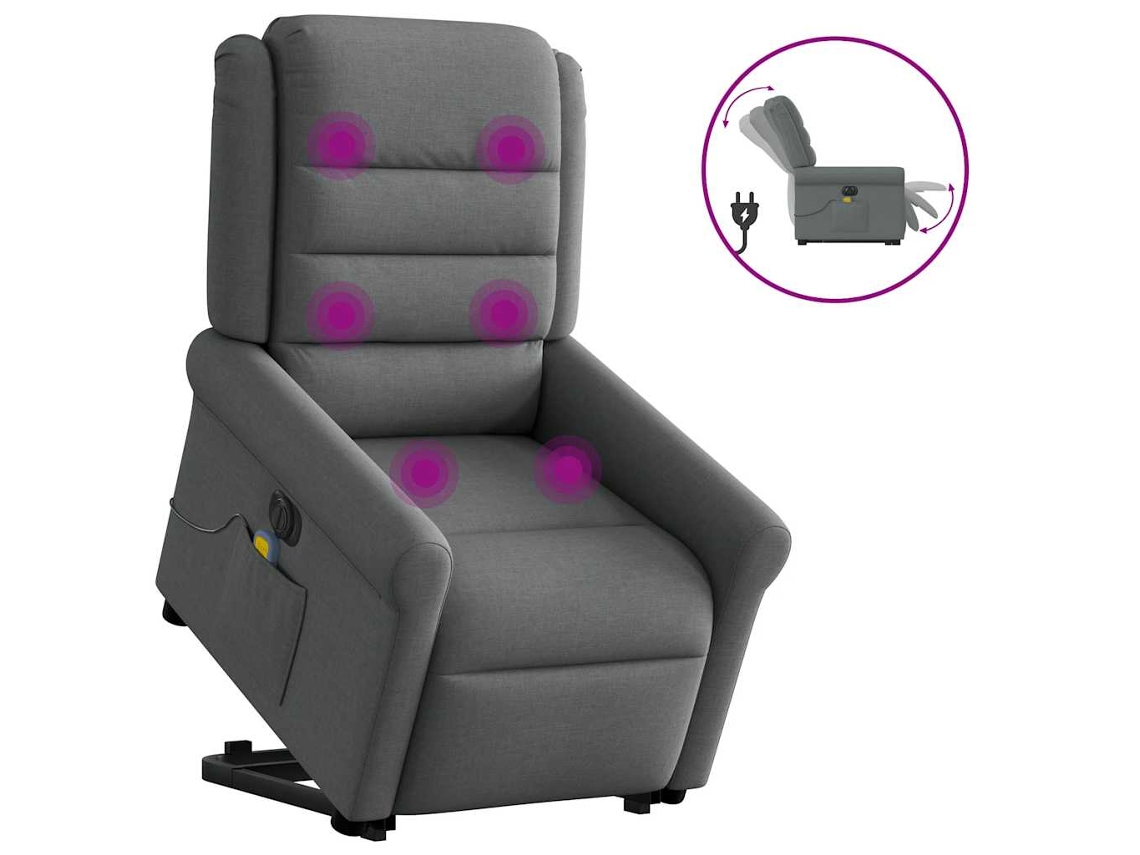 Electric Stand Up Massage Recliner Chair, Electric Stand Up Massage Recliner Chairs Vidaxl Cinzeto Tecido