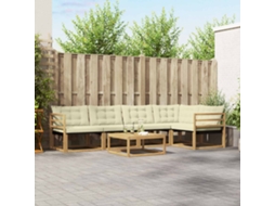 Vidaxl Conjunto De Sofás Para Exterior 6 Pcs Branco E Creme