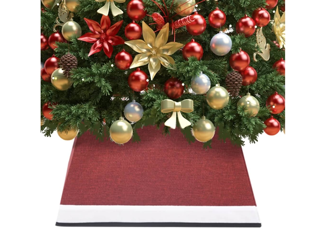 Vidaxl Saia Para Árvore De Natal 48x48x25 Cm Vermelho E Branco