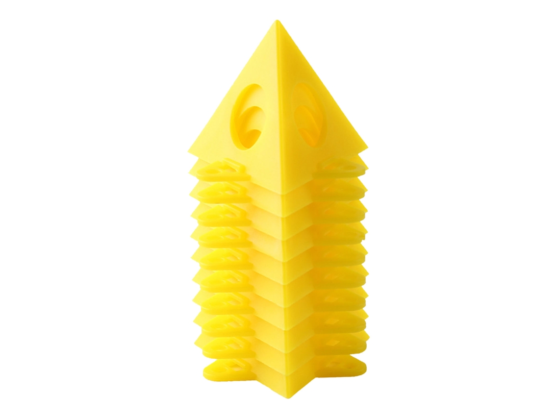 Conjunto de 10 mini cones de tinta em ABS para marcenaria, portas, armários e pintura, com suporte em formato de pirâmide.