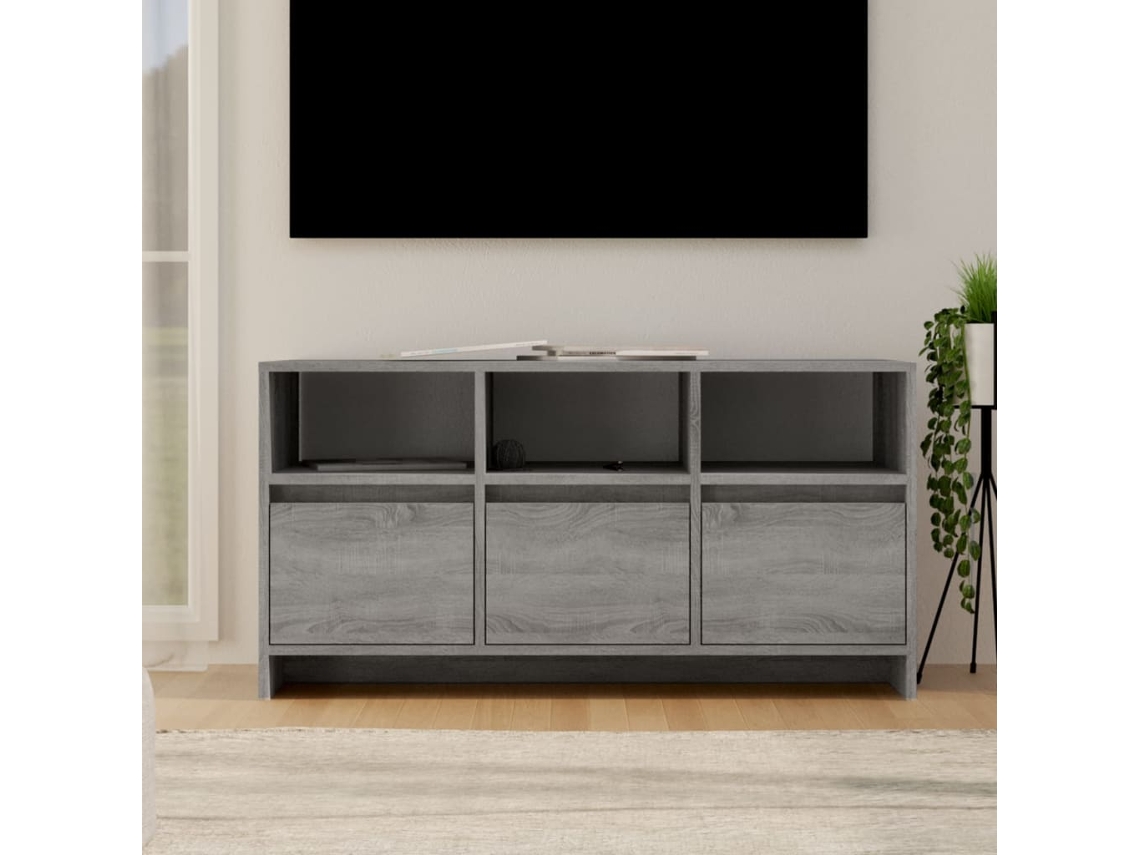 Vidaxl Móvel De Tv 102x37,5x52,5 Cm Derivados Madeira Sonoma Cinza