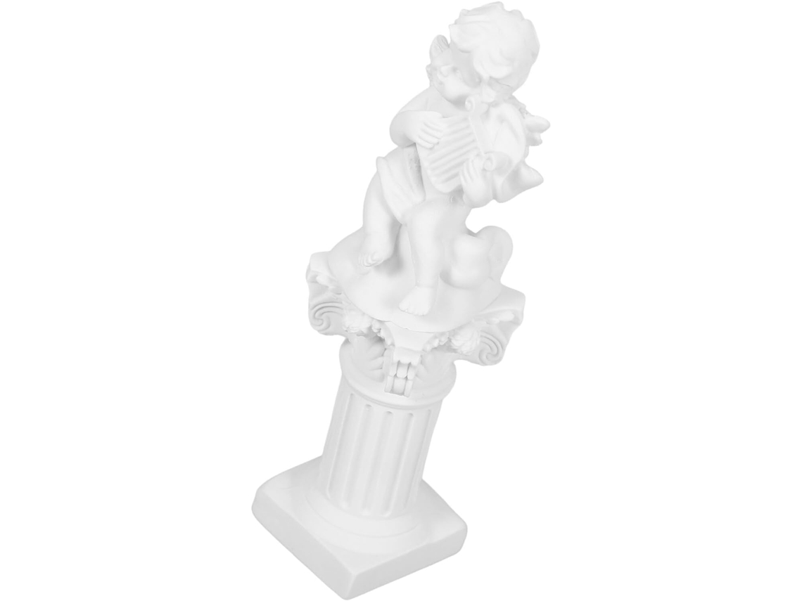 Estatueta Resina Coluna Europeia Suporte Fotos Decoração Escrivaninha Tamanho Compacto Prático Anjo Mesa GOKOCO