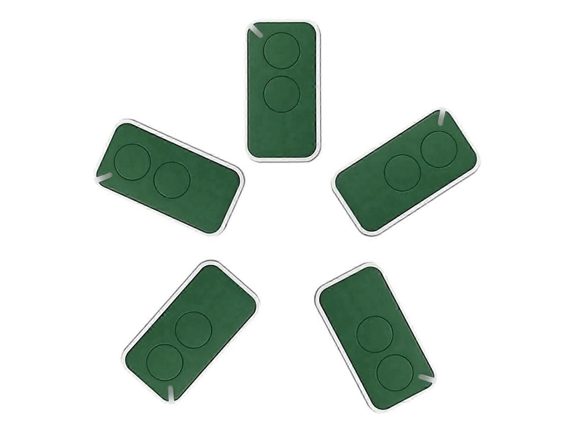 Conjunto de 5 Controles Remotos Universais para Garagem Nice, 433,92 Mhz, Verde. TAISHENGDA