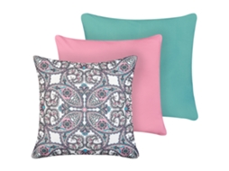 Conjunto De 3 Almofadas De Exterior Beliani Tide De Poliéster Multicolor 45x45x10