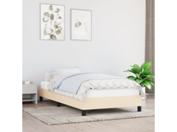 Vidaxl Estrutura de Cama Sem Colchão 100x200 Cm Tecido Cor Creme