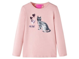 T-shirt De Manga Comprida Para Criança Rosa-claro 128