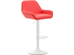 Banco De Bar Braga Em Imitação De Pele Vermelho/branco Clp