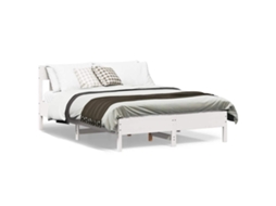 Vidaxl Cama Sem Colchão 120x200 Cm Madeira De Pinho Maciça Branco
