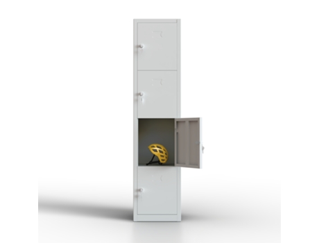 Cacifo Metálico de 4 Portas Armário de Arrumação para Oficina Ou Escritório Armário com Fechadura Cinzento TWINTHINK