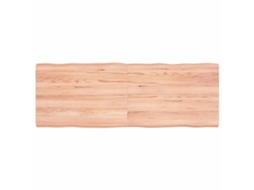 Vidaxl Tampo De Mesa Com Bordas Vivas Carvalho Tratado Castanho-claro