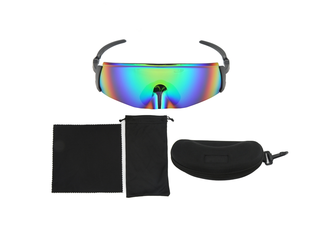 Óculos de Sol Esportivos com Lentes de PC, Leves, Impacto Resistente, Proteção UV, para Ciclismo ao Ar Livre, Preto e Verde MARCA