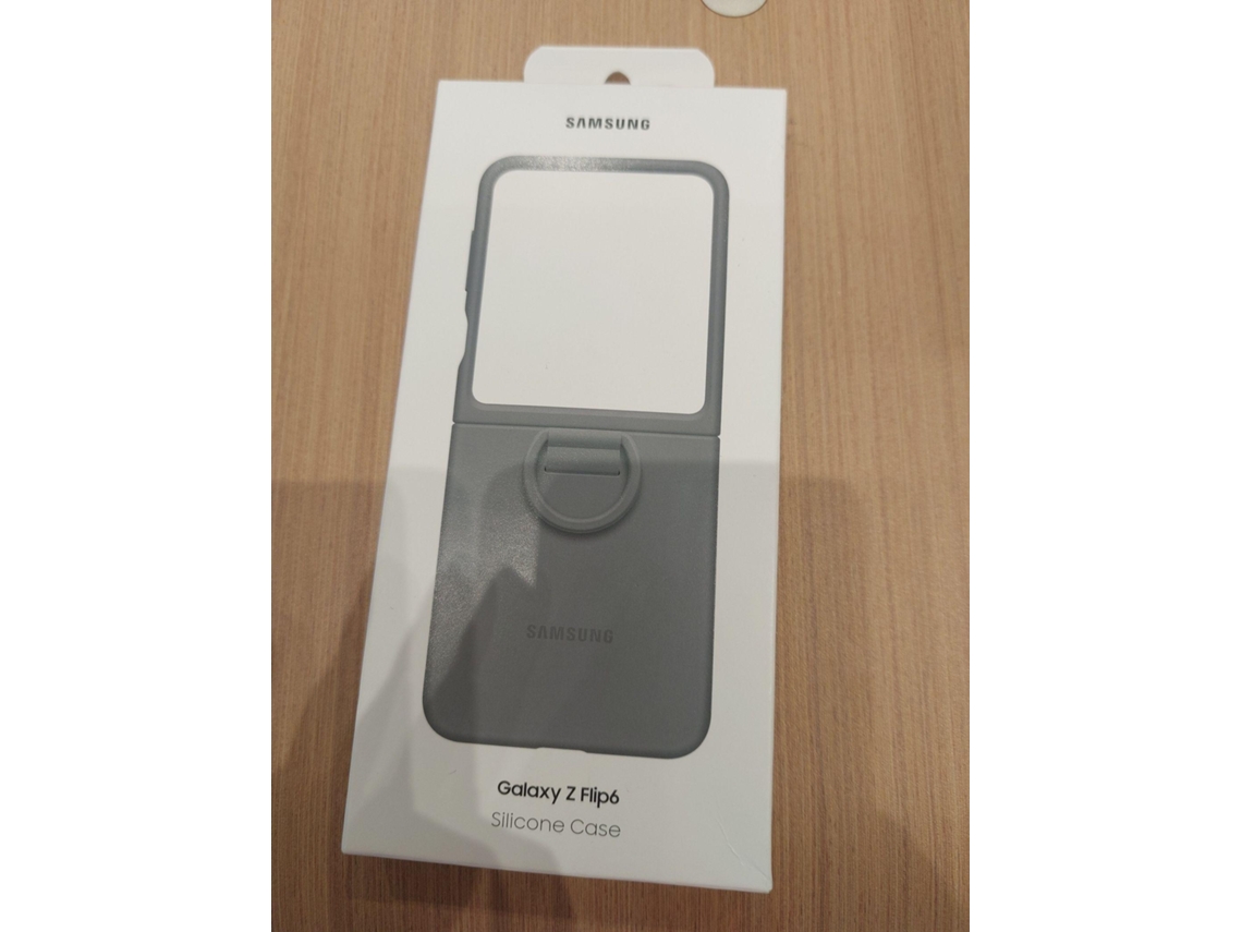 Capa SAMSUNG de Silicone com Anel Z Flip 7 FE / Z Flip 6 (Outlet Caixa Aberta - Cinzento)