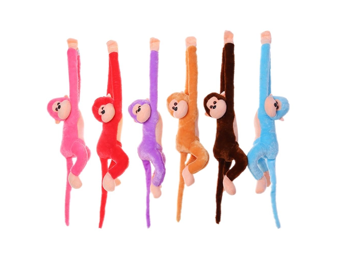 Conjunto de 6 Macacos de Pelúcia de Braços Longos 60cm Presente de Natal e Decoração Residencial S/MARCA