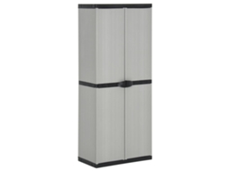 Vidaxl Armário Arrumação Jardim 3 Prateleiras 68x40x168cm Cinza/preto